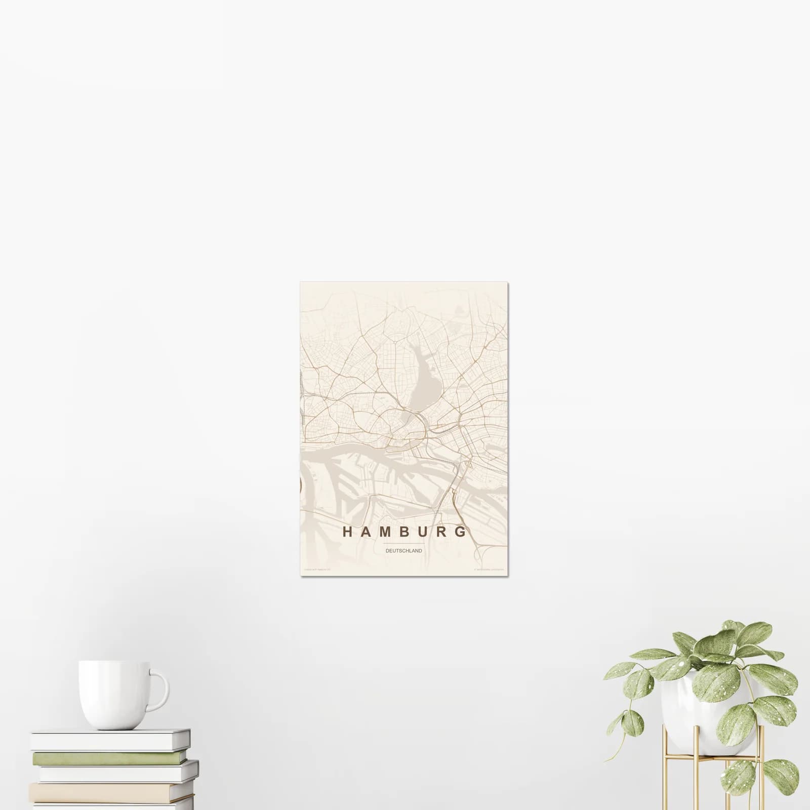 Raumansicht eines personalisierten Kartenposters im Format A4 (21 × 29,7 cm)